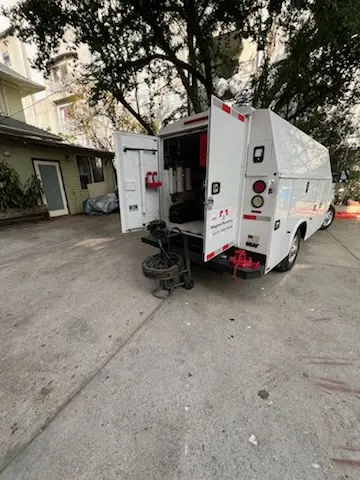 Magnet Plumbing service vehicle on-site for Sewer Line Repair in Beaumont-Wilshire